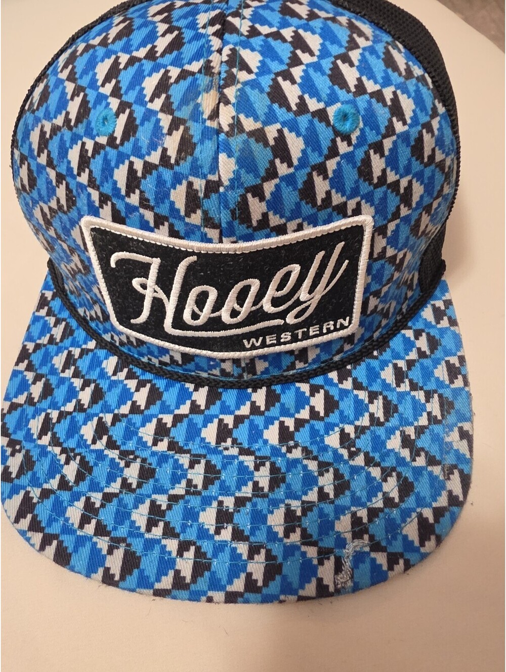 Hooey Lakota Snap Back Hat Flat Bill Western Wear Adjustable Mesh Baseball Cap